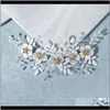 Clips Barrets Drop Livrot 2021 Forseven Luxury White Flower Peigt Elegant Beads Hairband Bride Wedding Headpeice Femmes Hair Jewelry Head
