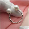 Altri accessori di moda S925 Sterling Sier Ring Opening Studente coreano femminile Frh Simple Versatile Pearl Jewelry Accsori Drop Delivery 202