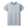 men and women round neck solid color T-shirt summer cotton bottoming short-sleeved half-sleeved 7FKP1i