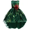 Baby Girls Flower Princess Ball Gown Party Tutu Trailing Dress For Brithday Wedding Kids Christmas Dresses Children Clothing G1129