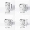 Nordic Cute Glasses Pojke Keramisk Succulent Flower Pot Cartoon Fashion Simple Art Torkad Vase Inomhus Grön Dill Hem Garden 211130