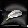 Pinnen, drop levering 2021 natuurlijke abalone shell mode veervorm broche pins European Design dames feest sieraden broches pin tw0xo