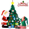 FENGRISE Filz DIY Weihnachtsbaum fröhliche Dekorationen für Zuhause Ornament Weihnachten Navidad Jahr Geschenke Kinder 211018