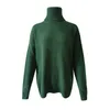 Women Pullover Turtle Neck Autumn Winter Clothes Warm Knitted Oversized Turtleneck Sweater For Women's Green Tops Woman 210914