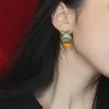 Fashion Persimmon Orange Flower Pendant Drop Dangle Earrings For Women Cute RomanWeddings Party Jewelry Accessories Gift