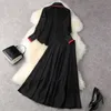 Conjunto de pasarela de primavera Diseñadores de moda para mujer Blusa con lazo y falda larga de cintura alta Traje de fiesta Trajes de dos piezas 210601
