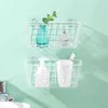 Bathroom Kitchen Accessories Storage Organization Basket Rectangular Box Wall Hanging Rack shelf Holder 211112