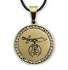 316 Stainless Steel Shriners Gold Finish Plated Silver Masonic Freemason Shrine Pendant Scimitar Round Medal Charm Jewelry with CZ Rim