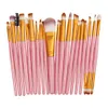 Make-up-Pinsel-Set, 20 Stück, Make-up-Pinsel, Beauty-Tool, Lidschatten, Augenbrauen, Schwamm, Lippenpinsel mit Tube, feiner Eyeliner-Stift