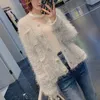 Wiosna Jesień Sweter Cardigan Płaszcz Kobiety Pull O-Neck Dzianiny Eleganckie Damskie Topy Koreańska Moda Oversized 210514