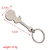 10Pieces/Lot New fashion Guitar Key chain Metal KeyChain Cute Musical Car Key Ring Silver Color pendant For Man Women Party Gift