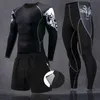 Running Homens Underwear Térmica Underpants Kit Sports Compression Clothingsuit para Homens Fitness Slim Corredores Base Layer Set Y1221