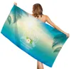 La dernière serviette de plage imprimée 160x80 cm, style Summer surfing Island, crème solaire à fibre ultra-fine et toison double face à séchage, support le logo personnalisé