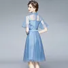 Womens Sequins Dress Short Sleeve Boutique Summer Dress High-end Temperament Lady Dress Noble Sexy Party Evening Dresses