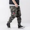 Herrenhose, modisch, lässig, mit mehreren Taschen, Baumwolle, im Freien, übergroß, locker, Camouflage, Cargo, Hip Hop