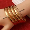 Gold Color Copper Plain Round Proste Mankiety Bransoletki Bangle Biżuteria dla kobiet Bangles