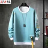 Sfabl Casual O-Neck Solid Hoodie Bluza Męskie Jesień Wiosna Hip Hop Streetwear Męski High Street Pullover Bluza Bluza Moda 210730