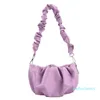 Evening Bags Small Purple Ruched Crossbody For Women 2021 Trends Designer Shoulder Handbags And Purses Daily Use Hand