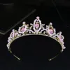 Nowe Różowe Ciasto Korona Akcesoria Do Włosów Dzieci Przyjęcie Urodzinowe Headpieces Princess Wedding Bridal Jewelry