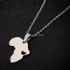 Stainless steel Africa Map Pendant Necklace Hollow Heart Necklace Silver Gold Chain for Women Men Fashion Jewelry Will and Sandy