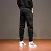 Japanse vintage mode mannen jeans zwart splitsen designer denim lading broek streetwear hiphop joggers wijd been baggy broek