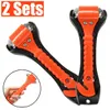 2 stks Veiligheid Life Saving Escape Emergency Seat Riem Cutter Window Glass Breaker Auto Rescue Red Hamer Hand Tool