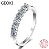 Geoki Luxury 925 실버 다이아몬드 테스트 모션 링 완벽한 컷 0.28 CT D 컬러 VVS1 약혼 결혼 반지 여성용 Y0723