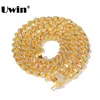 UWIN 13mm Miami Kubanische Kette Strass Bling Rapper Halsketten Für Männer Iced Out Hip Hop Schmuck 16-28 zoll Cuban Link X0509