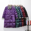 2021 Double Sided Down Jacket Women's Long Korean Version Is Thin and White Duck Down Large Coat Is Worn on Both Sides