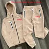 Mens Solid Letter Printing TrackSuits Fashion Trend Cardigan Zipper Hooded Toppar Byxor Passar Designer Man Märke Fitness Två Piece Sets