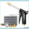 Dostawy Patio, Lawn Home Gardenwater Gun Garden Wąż Exparowalny Podlewanie Wysokiego Ciśnienia Waszynki Metalowe Spray Magiczne Wyposażenie rur Drop de