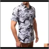 Casual Clothing Apparel Drop Delivery 2021 Mens Colorful Splatter Paint Pattern Print Shirt Brand Design Slim Fit Short Sleeve Chemise Homme