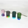 14mm mâle coloré verre narguilé attrape-cendres avec des couleurs contenant de cire de silicone bongs en silicone droites pipe à eau bong en verre plate-forme pétrolière pour pipes à fumer