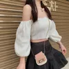 T-Shirt Femme TShirts Femme Style Shory Sexy Off-Shoulder Top Femme Crop Mujer Camisetas