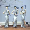 Декоративные объекты статуэтки китайский стиль Cheongsam, Erhu, Pipa, музыкальный инструмент, женские украшения, гостиная телевизора кабинета крыльца