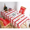 Drukowanie tkaniny stołowej Red Prostokąt Boże Narodzenie Plastikowe obrusy Elementy Runner Dekoracje do domu