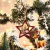 Party Supplies Jul Röd Skog Äldre Trä Lysande Hängsmycke Xmax Tree Ornaments Runda Five-Pointed Star Pendants