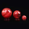 48-55mm bola de cristal vermelho pedra de fundição esfera de cristal cura artesanato casa docoração arte gift325f