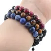 Benutzerdefiniertes katholisches Steinseil-Kreuz-Armband in verschiedenen Farben, 7 Chakra-Edelstein-Frauenarmband für Angstzustände