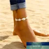 Cavigliere di conchiglie di Boemia per le donne Gioielli fatti a mano in pelle intrecciata naturale Piede di conchiglia Summer Beach Bracciale a piedi nudi caviglia sulla gamba Prezzo di fabbrica design esperto Qualità