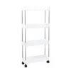 4 Tiers Movable Gap Storage Shelf Rolling Trolley Cart Fridge Side Shelf Desktop Organizer Kitchen Bathroom Rack Home Office Furniture