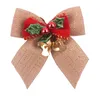 Christmas bow with bells, tree gift box decoration, handmade bows festival decorations 16 colors