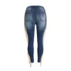 Lässige Damen-Jeans mit Lochquasten, stilvolle Persönlichkeit, Street-Trend-Hose
