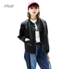 Spring Women Faux Leather Jacket Fashion Single Breasted Punk Coat Black Soft Outwear Pu Biker Jackor 210430