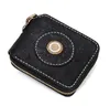財布ショートカウレザーダチョウ肌手作りの財布女性男性クラッチ野菜の日焼け黒い財布カードホルダー1