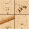 Oorbellen ketting sieraden sets trendy ronde 2-delige set geel vrouwen banket collares para mujer pendientes drop levering 2021 be3jq