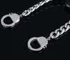 New stainless steel silver couple lovers handcuffs link chain Bracelet hip hop bracelets handcuffed for men lady sweethearts wholesale