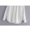 Blouse Women Blouses Summer Button-up Casual White Shirt Long Sleeve Shirts Ladies Asymmetric Hem Tops 210628