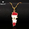 도매 레바논지도 플래그 펜던트 목걸이 골드 컬러 컨트리 쥬얼리 애국적인 국가 로고