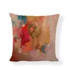 Rose Painting Creative Cushion Covers Plants Big Flowers Pillow Cover Seat Office Car Bed Sofa Home Decoration Pillows Case Cushion/Decorati